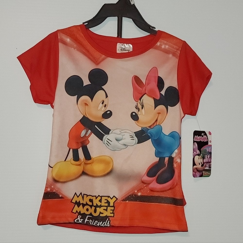 Disney Junior Mickey & Minnie 2-Piece Set: Red Short-Sleeve Shirt & Shorts